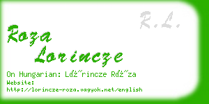 roza lorincze business card